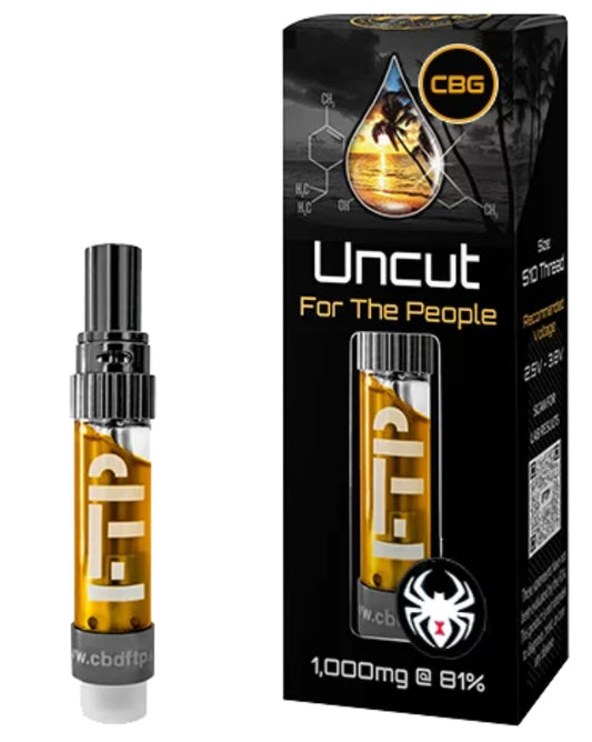 Uncut for the People 1,000MG @ 81% CBD & CBG Uncut Wax Cartridge (X3) CBD vape cart. Limited quantity