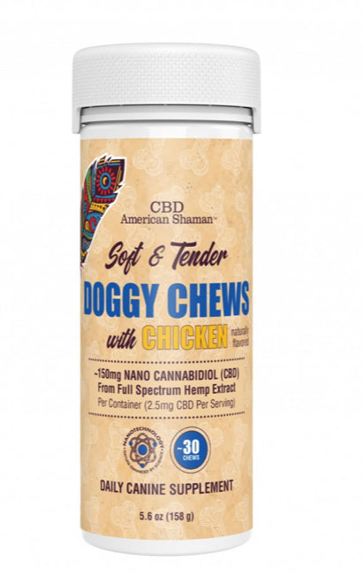 30 count CBD soft doggy chews tender chicken soft chews