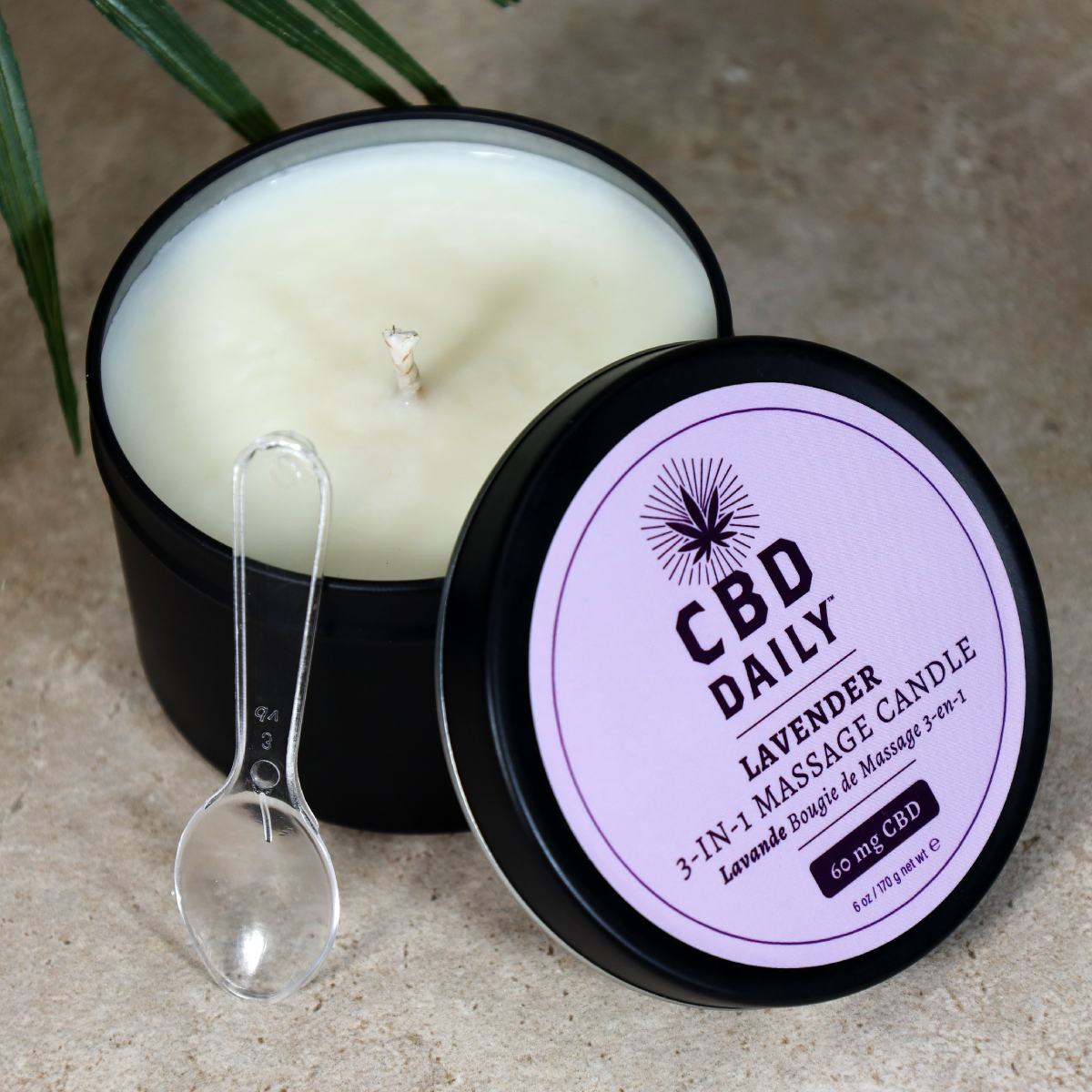 Cbd lavender three and one massage candle